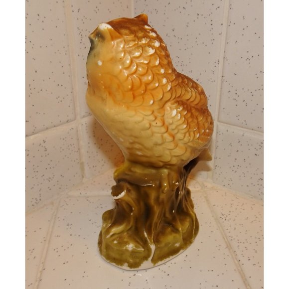 Vintage Ceramic Great Horned Owl Figurine 1960s collectible kitsch retro - Picture 3 of 12